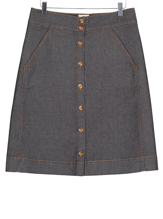 Button Through Skirt - Denim, Dress, Hickman & Bousfield - Hickman & Bousfield, Safari and Travel Clothing