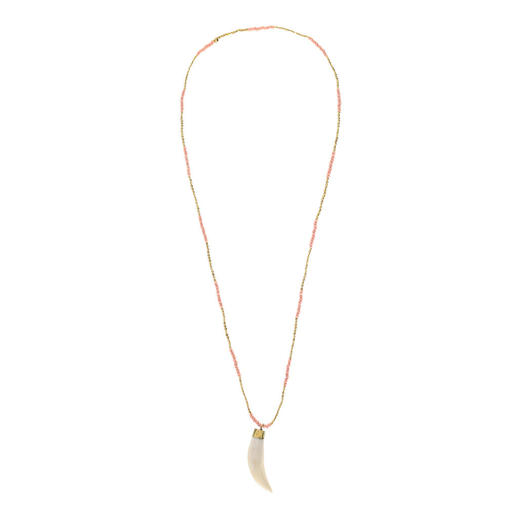 Addis Tooth Necklace :: 1x Maasai Mauve beads - Hickman & Bousfield