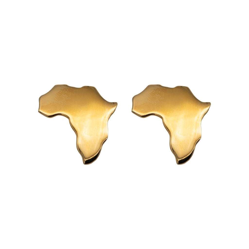 Gold plated Africa cufflinks - Hickman & Bousfield