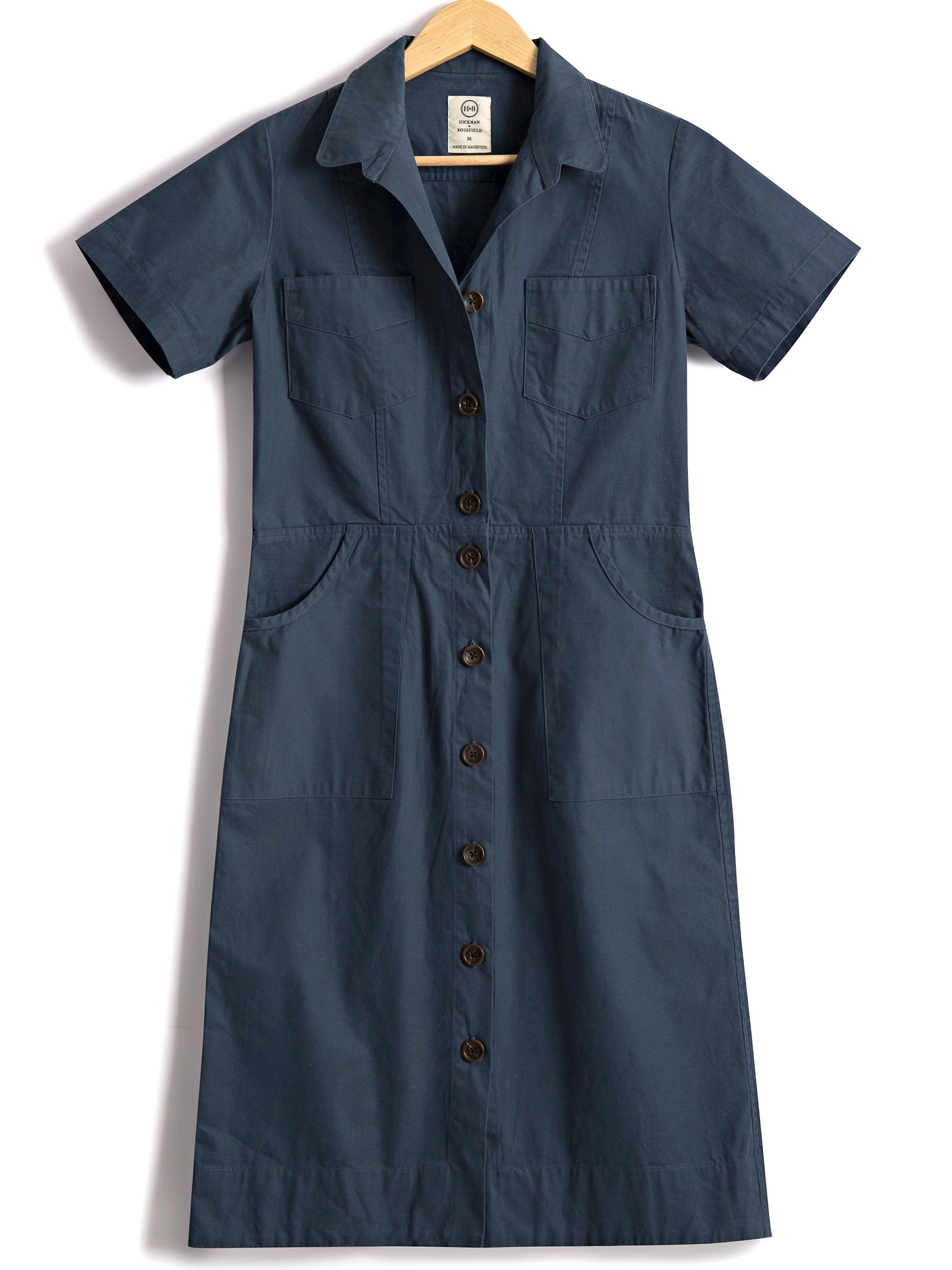 Classic Safari Dress in Dutch Blue Hickman & Bousfield Classic Safari Dress in Dutch Blue Hickman & Bousfield