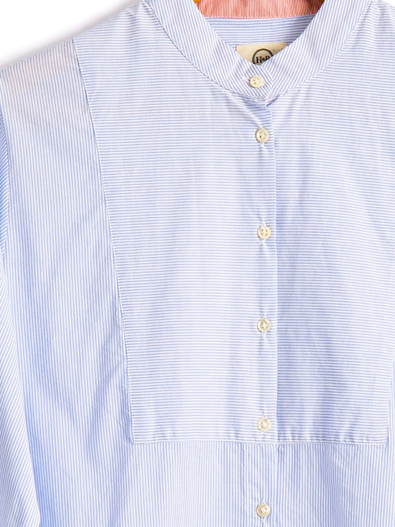 Bib Shirt, Fine Cotton Stripe, Shirt, Hickman & Bousfield - Hickman & Bousfield, Safari and Travel Clothing