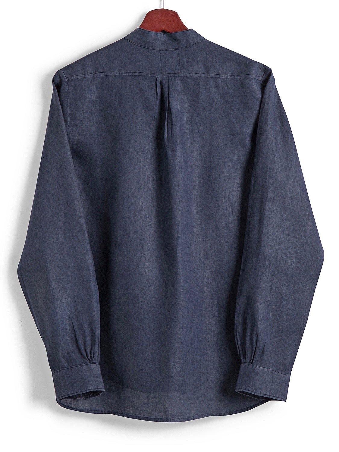 Grandad Shirt in Navy Linen,, Shirt, Hickman & Bousfied - Hickman & Bousfield, Safari and Travel Clothing