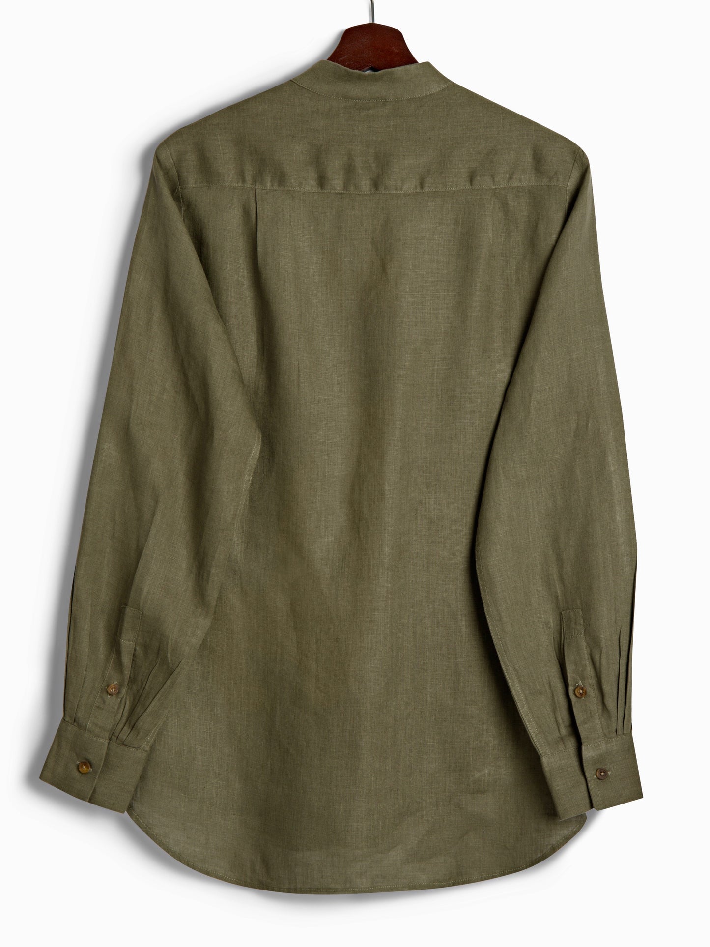 Bib Shirt in Olive Linen, Shirt, Hickman & Bousfied - Hickman & Bousfield, Safari and Travel Clothing