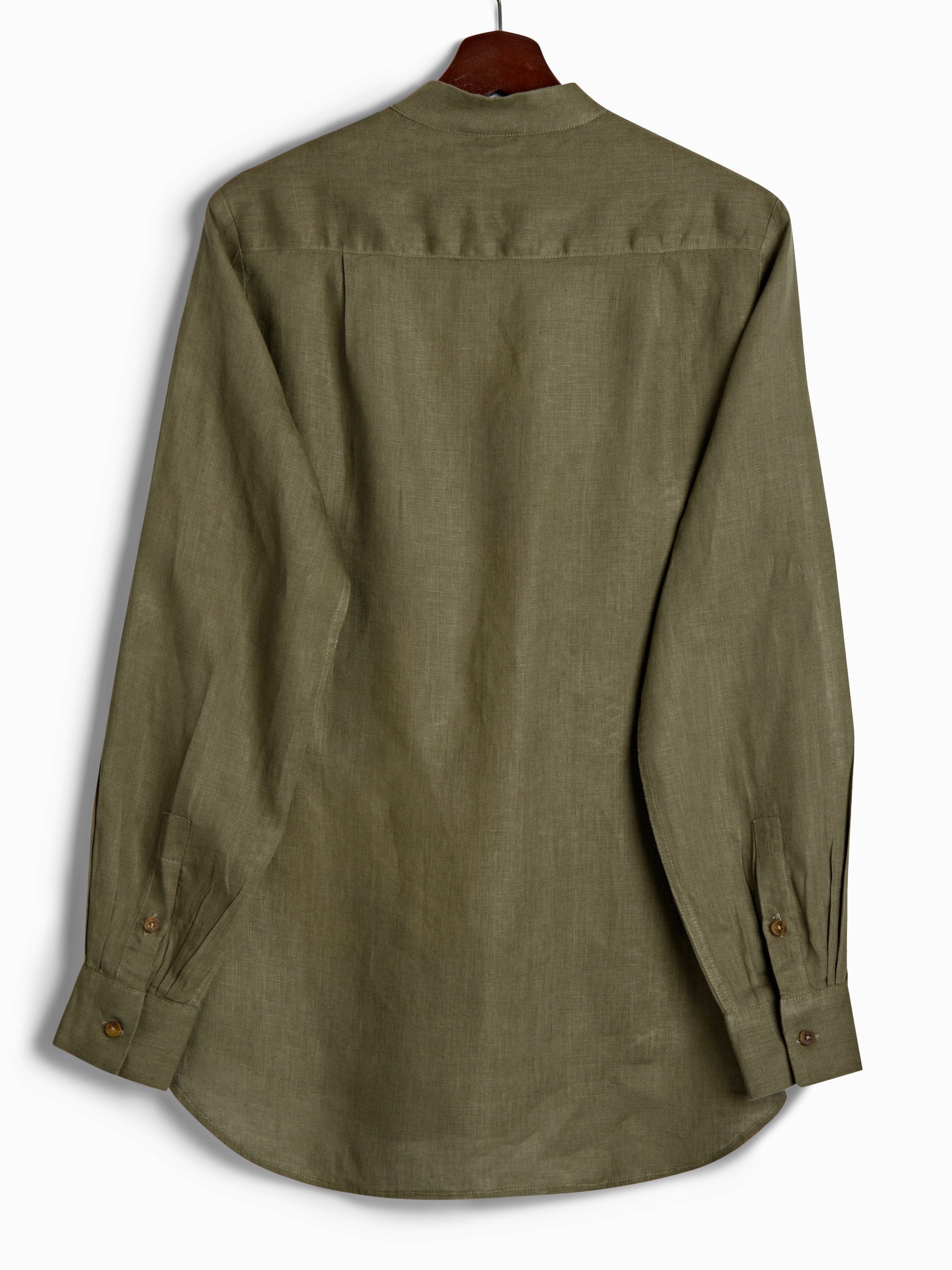 Bib Shirt in Olive Linen, Shirt, Hickman & Bousfied - Hickman & Bousfield, Safari and Travel Clothing