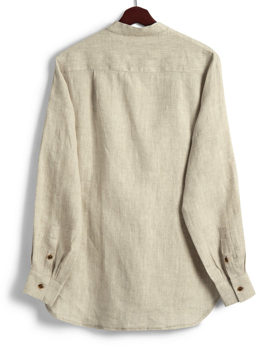 Bib Shirt, Natural Linen, Shirt, Hickman & Bousfield - Hickman & Bousfield, Safari and Travel Clothing