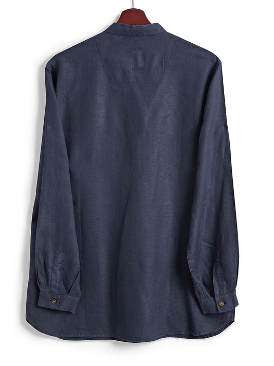 New Tunic in Navy Linen, Shirt, Hickman & Bousfield - Hickman & Bousfield, Safari and Travel Clothing