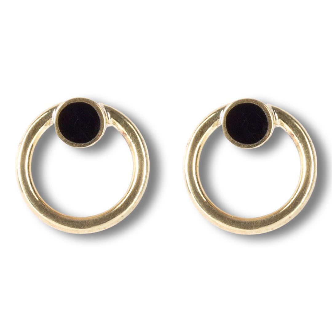 Full Circle Earrings in Black Horn, Jewellery, Soul Design - Hickman & Bousfield, Safari and Travel Clothing