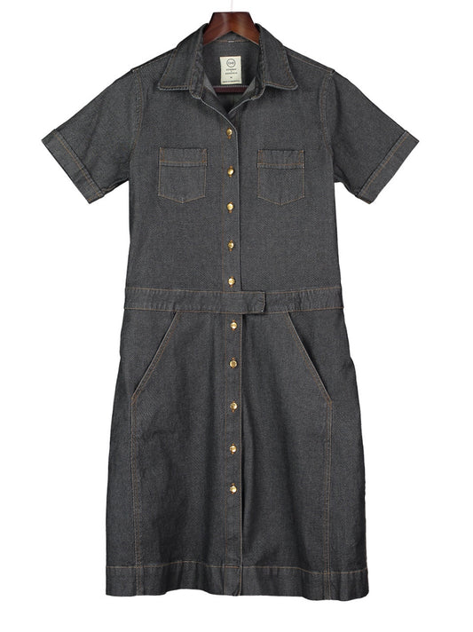 Classic Safari Dress - Denim, Dress, Hickman & Bousfield - Hickman & Bousfield, Safari and Travel Clothing