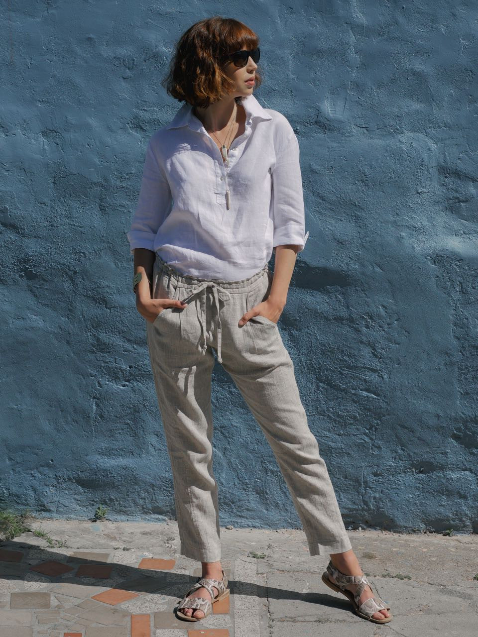 Draw-String Linen Pants, Trousers, Hickman & Bousfield - Hickman & Bousfield, Safari and Travel Clothing