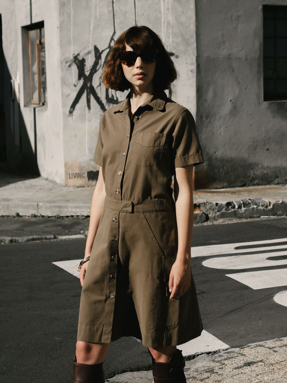 Classic Safari Dress - Taupe, Dress, Hickman & Bousfield - Hickman & Bousfield, Safari and Travel Clothing
