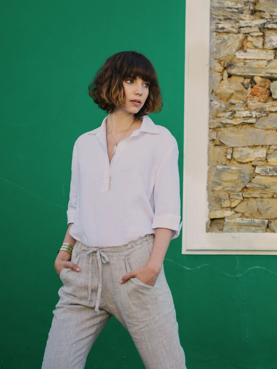 SAFARI SHIRT IN WHITE LINEN, Shirt, Hickman & Bousfield - Hickman & Bousfield, Safari and Travel Clothing