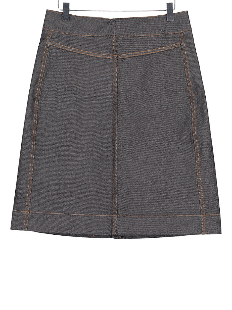 Button Through Skirt - Denim, Dress, Hickman & Bousfield - Hickman & Bousfield, Safari and Travel Clothing