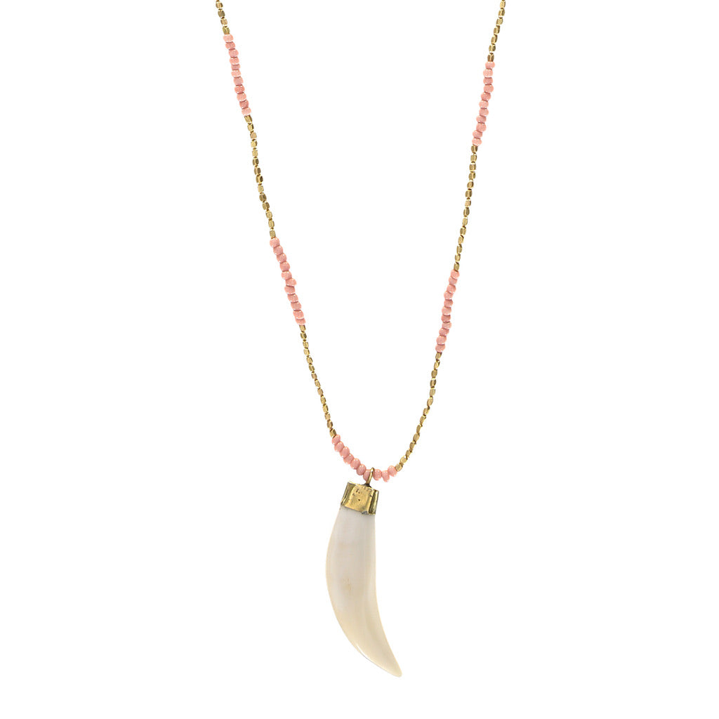 Addis Tooth Necklace :: 1x Maasai Mauve beads - Hickman & Bousfield