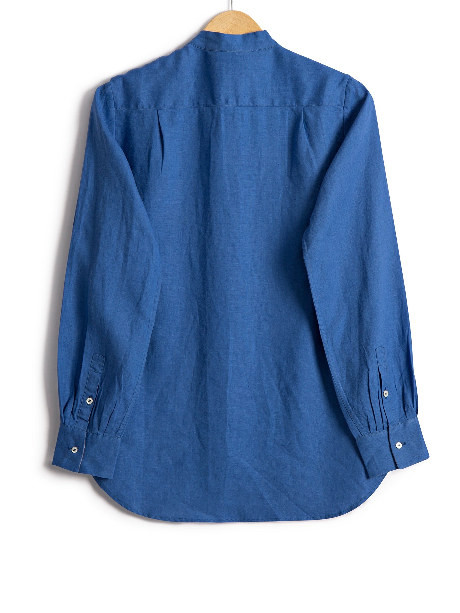 Bib Shirt in Persian Blue Linen, Shirt, Hickman & Bousfied - Hickman & Bousfield, Safari and Travel Clothing