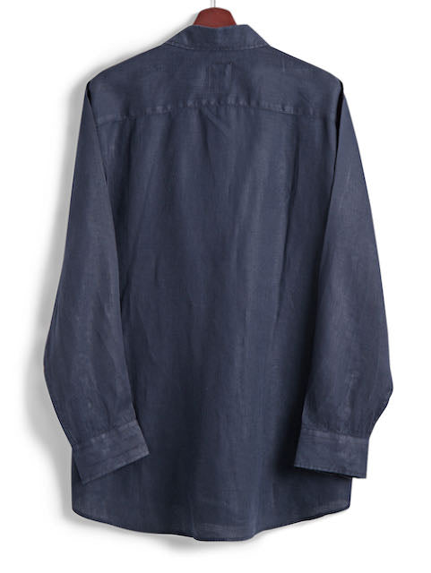 Men's Linen Shirt in Navy Blue, Shirt, Hickman & Bousfied - Hickman & Bousfield, Safari and Travel Clothing