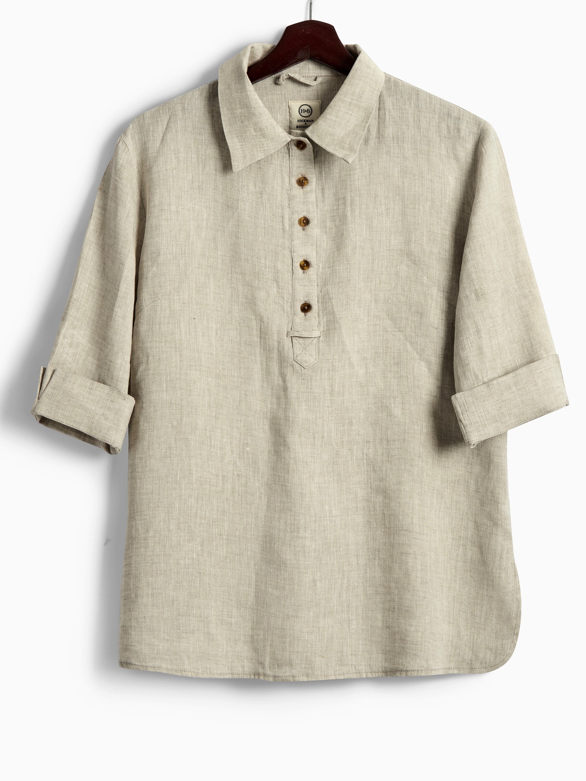 Safari Shirt in Natural Linen, Shirt, Hickman & Bousfield - Hickman & Bousfield, Safari and Travel Clothing