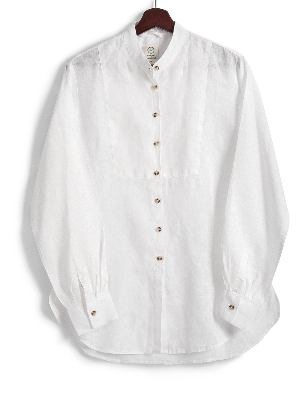 Bib Shirt in White Linen, Shirt, Hickman & Bousfied - Hickman & Bousfield, Safari and Travel Clothing