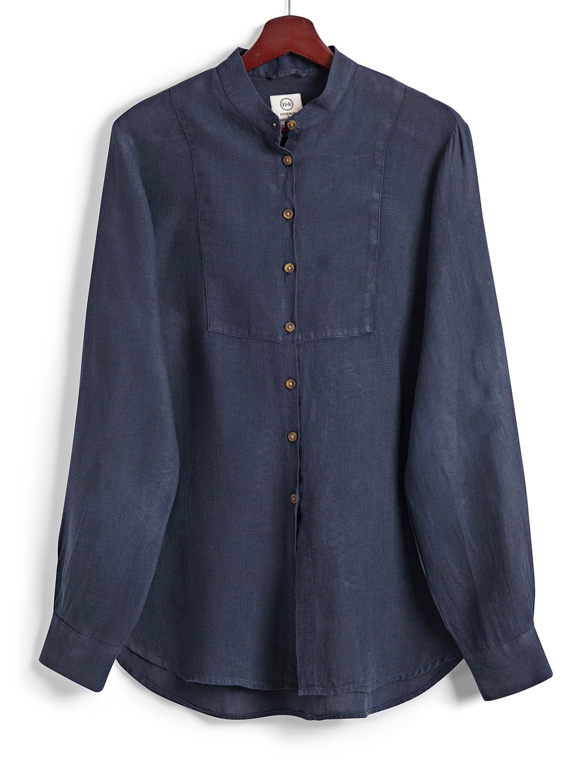 Bib Shirt in Navy Linen, Shirt, Hickman & Bousfied - Hickman & Bousfield, Safari and Travel Clothing