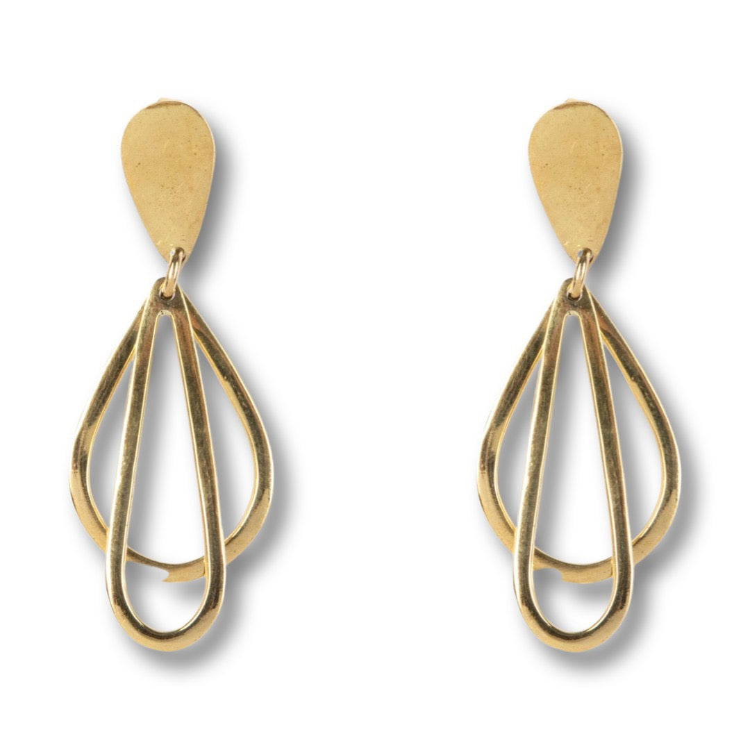 Brass Raindrop Earrings, Jewellery, Soul Design - Hickman & Bousfield, Safari and Travel Clothing