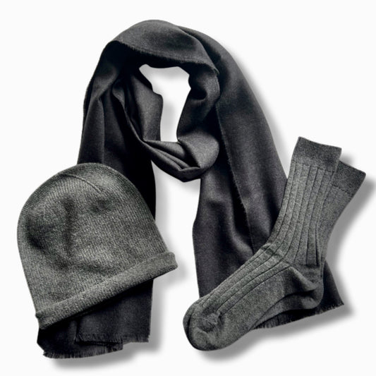 Gift Bundle - Cashmere Beanie, Cashmere Socks, Merino Scarf, Scarves, Hickman & Bousfield - Hickman & Bousfield, Safari and Travel Clothing