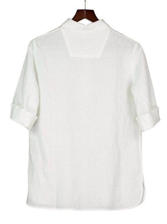 SAFARI SHIRT IN WHITE LINEN, Shirt, Hickman & Bousfield - Hickman & Bousfield, Safari and Travel Clothing